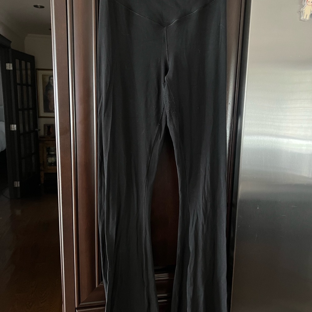 Aerie Black Criss-cross Flared Yoga Pants